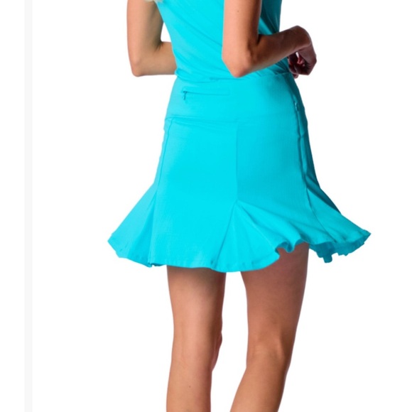 Gottex Godet Turquoise Athletic Skort Women’s Large NWT Golf Tennis Activewear - Picture 2 of 5